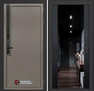 Входная дверь Лаб 1 Про с зеркалом (тонированное) Максимум — Черный кварц купить в Москве