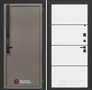 Входная дверь Лаб 1 Про 25 — Белый софт, черный молдинг купить в Москве