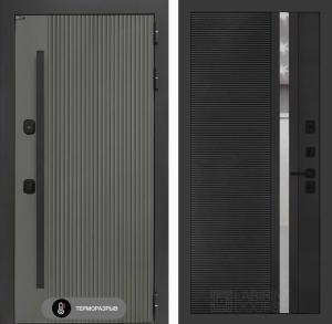Входная дверь Термолаб 1 тепло 31 — Черный кварц, зеркальная вставка с тонировкой купить в Москве