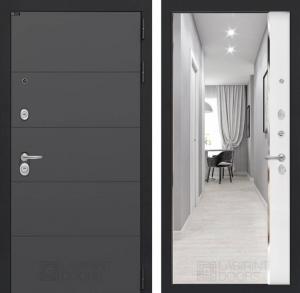 Входная дверь Арт с зеркалом Панорама — Белый софт купить в Москве