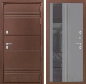 Входная дверь Термо Лайт с Зеркалом 32 тонированным — Серый рельеф софт купить в Москве