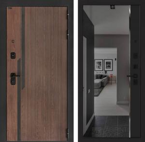 Входная дверь Кармина с зеркалом Панорама с тонировкой — Черный кварц купить в Москве