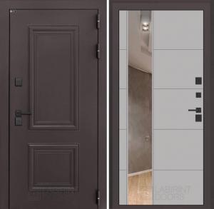 Входная дверь Полярис лайт с Зеркалом 19 — Грей софт купить в Москве