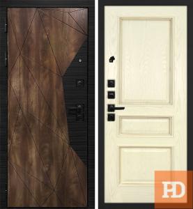 Входная дверь STR Лофт 2  Ясень бисквит патина карамель купить в Москве