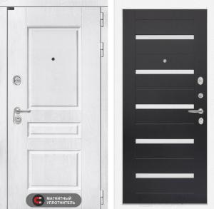 Входная дверь Версаль 01 — Венге, стекло белое купить в Москве