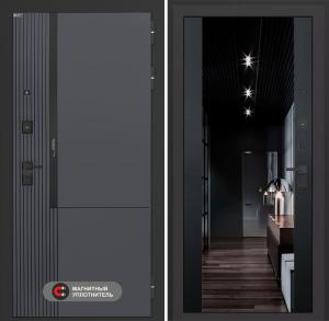 Входная дверь Лаб 2 Про с зеркалом (тонированное) Максимум — Черный кварц купить в Москве