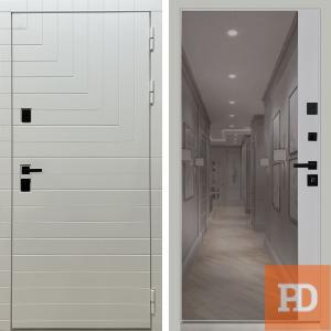 Входная дверь Квадро зеркало 1 силк маус купить в Москве