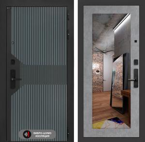 Входная дверь СмАртлаб с Зеркалом 18 — Бетон светлый купить в Москве