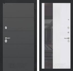 Входная дверь Арт с Зеркалом 32 тонированным — Белый рельеф софт купить в Москве