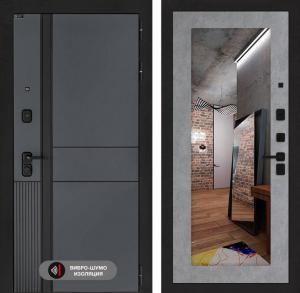 Входная дверь Эволаб с Зеркалом 18 — Бетон светлый купить в Москве