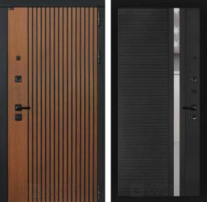 Входная дверь Шторм 31 — Черный кварц, зеркальная вставка с тонировкой купить в Москве