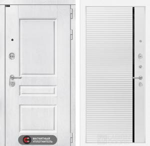 Входная дверь Версаль 22 — Белый софт, черная вставка купить в Москве