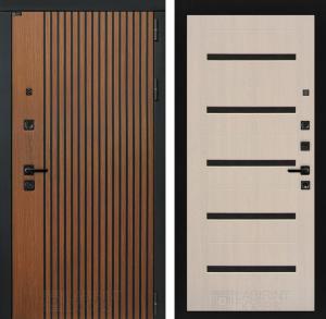 Входная дверь Шторм 01 — Беленый дуб, стекло черное купить в Москве