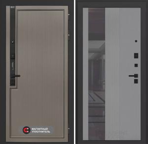 Входная дверь Лаб 1 Про с Зеркалом 32 тонированным — Серый рельеф софт купить в Москве