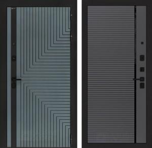 Входная дверь Кредор 22 — Графит софт, черная вставка купить в Москве