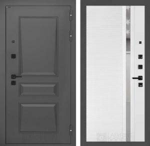 Входная дверь Орлеан 31 — Белый софт, зеркальная вставка с тонировкой купить в Москве