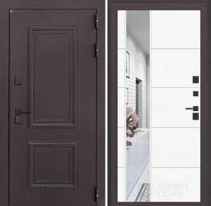 Входная дверь Полярис лайт с Зеркалом 19 — Белый софт купить в Москве