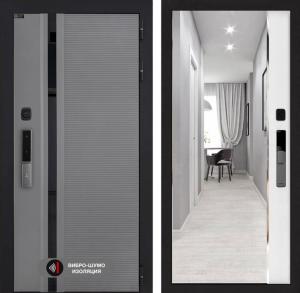 Входная дверь Пиано Смарт 2.0 с зеркалом Панорама — Белый софт купить в Москве