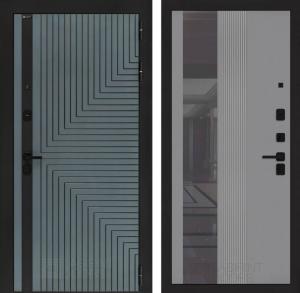 Входная дверь Кредор с Зеркалом 32 тонированным — Серый рельеф софт купить в Москве