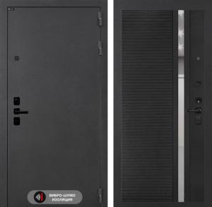 Входная дверь Соналаб 31 — Черный кварц, зеркальная вставка с тонировкой купить в Москве