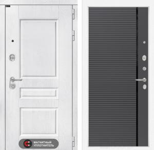 Входная дверь Версаль 22 — Графит софт, черная вставка купить в Москве