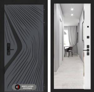 Входная дверь Леолаб с зеркалом Панорама — Белый софт купить в Москве