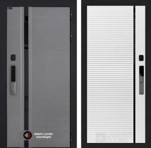 Входная дверь Пиано Смарт 2.0 панель 22 — Белый софт, черная вставка купить в Москве