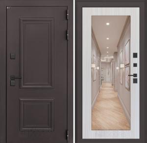 Входная дверь Полярис лайт с зеркалом 18 — Сандал белый купить в Москве