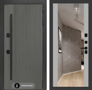 Входная дверь Термолаб 1 тепло с зеркалом Максимум — Грей софт купить в Москве