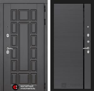 Входная дверь Нью-Йорк 22 — Графит софт, черная вставка купить в Москве