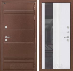 Входная дверь Термо Лайт с Зеркалом 32 тонированным — Белый рельеф софт купить в Москве