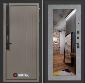 Входная дверь Лаб 1 Про с зеркалом 18 — Бетон светлый купить в Москве