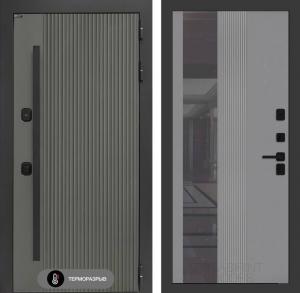Входная дверь Термолаб 1 тепло с Зеркалом 32 тонированным — Серый рельеф софт купить в Москве