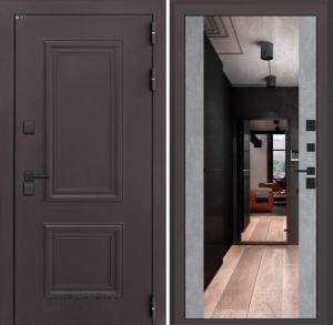 Входная дверь Полярис лайт с Зеркалом Максимум — Бетон светлый купить в Москве