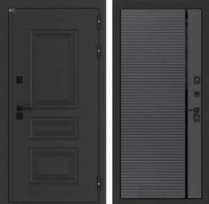 Входная дверь Аляска Лайт 22 — Графит софт, черная вставка купить в Москве