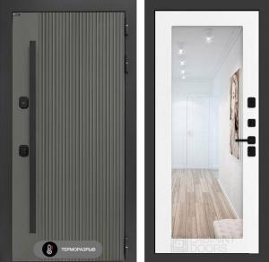 Входная дверь Термолаб 1 тепло с зеркалом 18 — Белое дерево купить в Москве