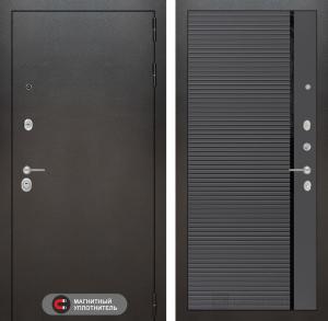 Входная дверь Сильвер 22 — Графит софт, черная вставка купить в Москве