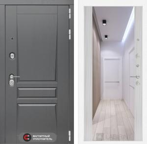 Входная дверь Платинум с Зеркалом Максимум — Сандал белый купить в Москве