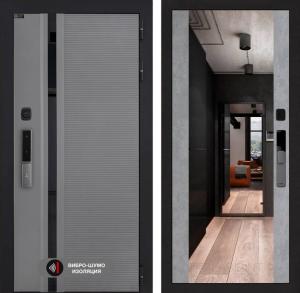 Входная дверь Пиано Смарт 2.0 с зеркалом Максимум — Бетон светлый купить в Москве