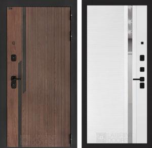 Входная дверь Кармина 31 — Белый софт, зеркальная вставка с тонировкой купить в Москве