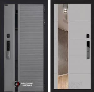 Входная дверь Пиано Смарт 2.0 с зеркалом 19 — Грей софт купить в Москве