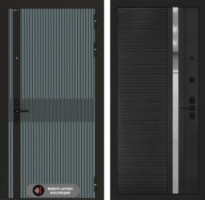 Входная дверь Иссида 31 — Черный кварц, зеркальная вставка с тонировкой купить в Москве