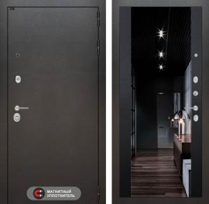 Входная дверь Сильвер с тонированным зеркалом Максимум — Черный кварц купить в Москве