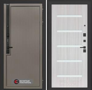 Входная дверь Лаб 1 Про 01 — Сандал белый, стекло белое купить в Москве