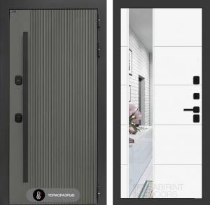 Входная дверь Термолаб 1 тепло с зеркалом 19 — Белый софт купить в Москве