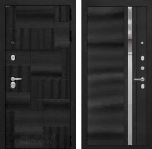 Входная дверь Пазл 31 — Черный кварц, зеркальная вставка с тонировкой купить в Москве