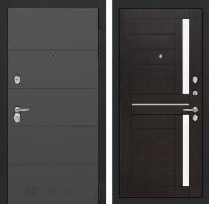 Входная дверь Арт 02 — Венге, стекло белое купить в Москве