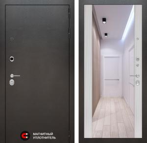 Входная дверь Сильвер с Зеркалом Максимум — Сандал белый купить в Москве