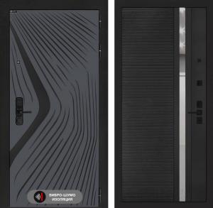 Входная дверь Леолаб 31 — Черный кварц, зеркальная вставка с тонировкой купить в Москве