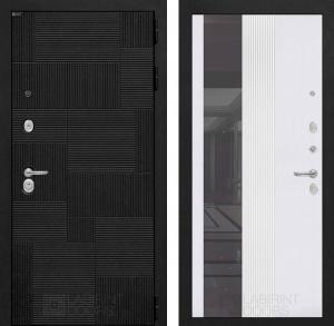 Входная дверь Пазл с Зеркалом 32 тонированным — Белый рельеф софт купить в Москве